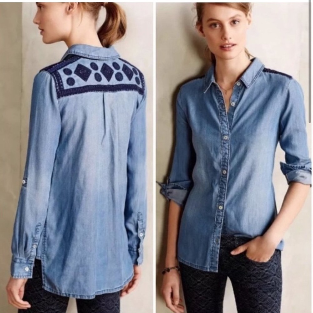 Anthropologie Holding Horses Denim Shirt